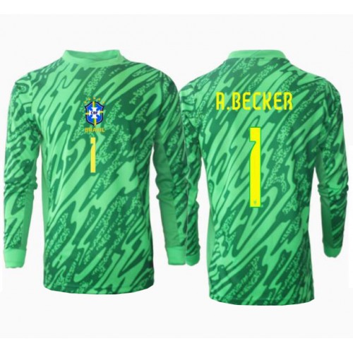Fotbalové Dres Brazílie Alisson Becker #1 Brankářské Domácí Copa America 2024 Dlouhý Rukáv
